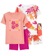 Toddler 4-Piece Floral Pajamas Set, image 1 of 3 slides
