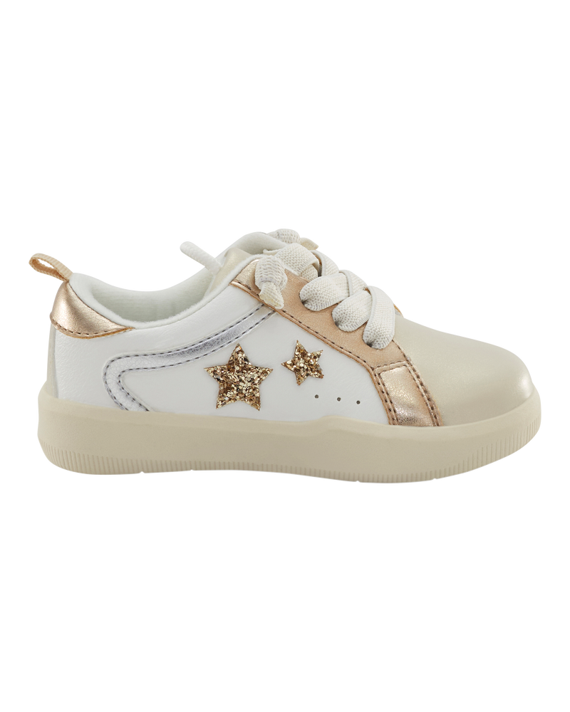 Toddler Metallic Star Sneakers - Gold, image 2 of 7 slides
