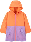 Peach Purple Colorblock - Toddler Colorblock Rain Jacket