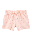 Baby Pull-On French Terry Shorts - Pink, image 1 of 4 slides