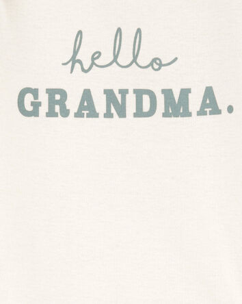 Baby Hello Grandma Announcement Bodysuit, 