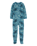 Kid 1-Piece Dinosaur Fleece Footie Pajamas, image 1 of 3 slides