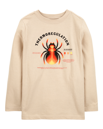 Kid Spider Cotton Blend Long-Sleeve Tee - Khaki, 