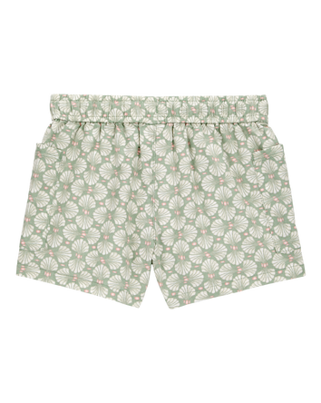 Baby Tropical Print Drawstring Shorts - Green, 
