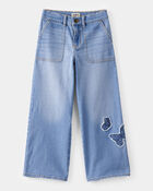 Kid Baggy Butterfly Embroidered Jeans - Breeze Wash, image 1 of 5 slides