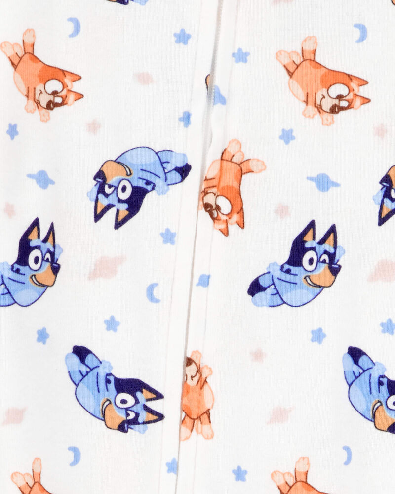 Baby Bluey Snug Fit Cotton Footie 1-Piece Pajamas, image 2 of 3 slides
