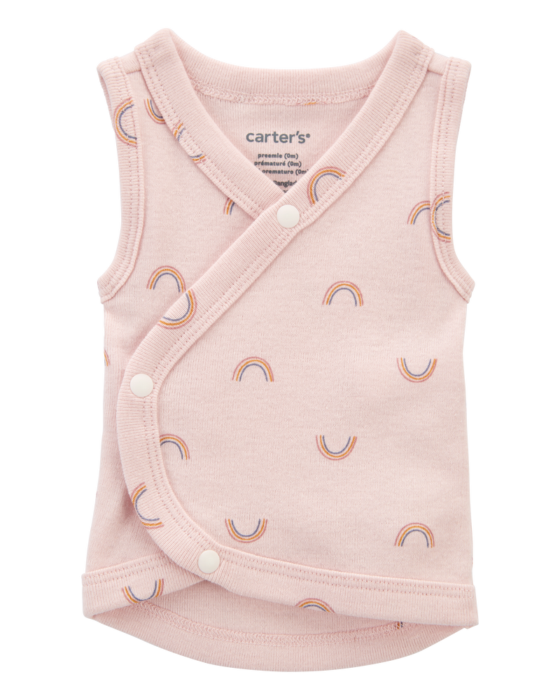 Baby Girl Preemie Rainbow Cotton Tank - Pink, image 1 of 7 slides