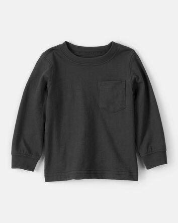 Baby Boy Long-Sleeve Pocket Tee - Black, 