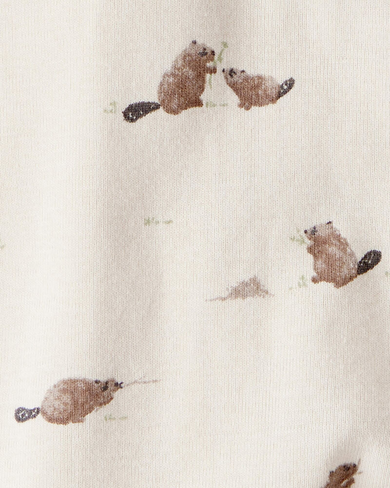 Baby Organic Cotton Sleep & Play Pajamas in Beavers' Creek Print, image 3 of 5 slides