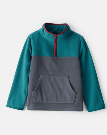 Boys Color Block Microfleece Quarter-Zip Pullover , 