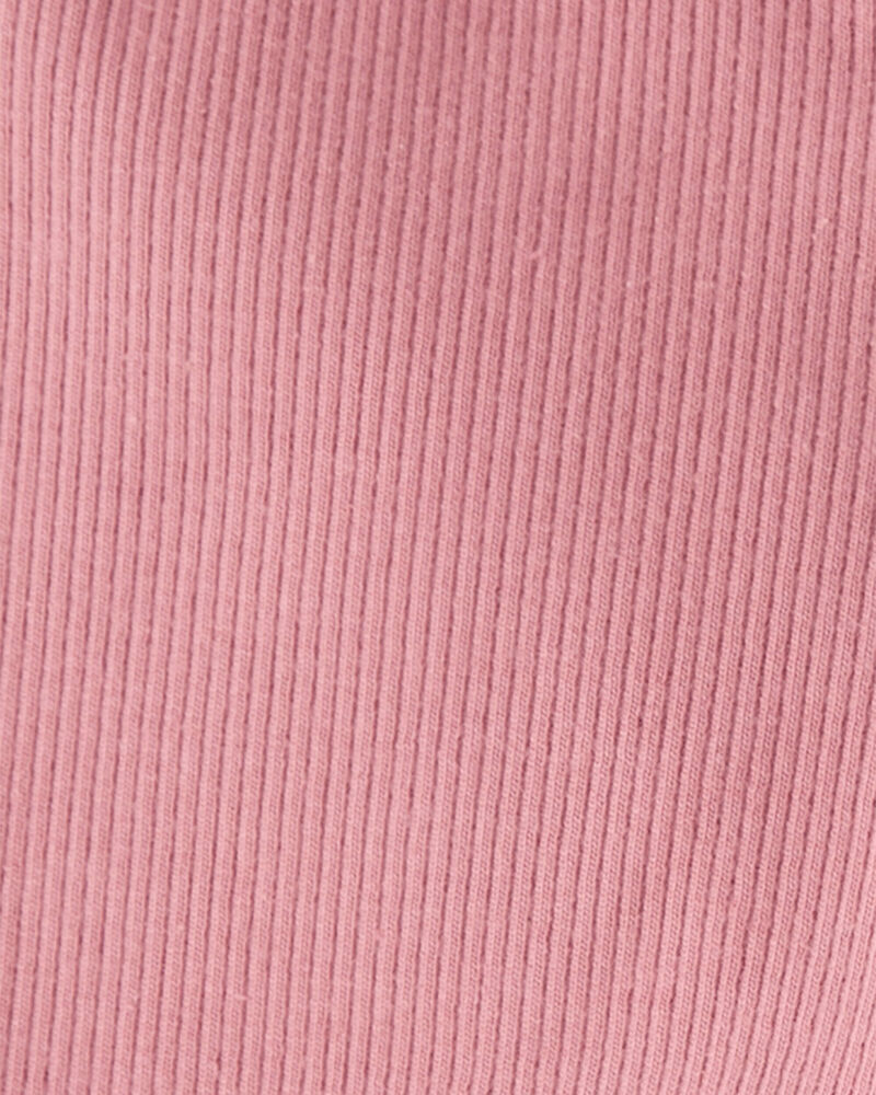Baby Organic Cotton Rib Drawstring Leggings in Dark Blush, image 4 of 5 slides