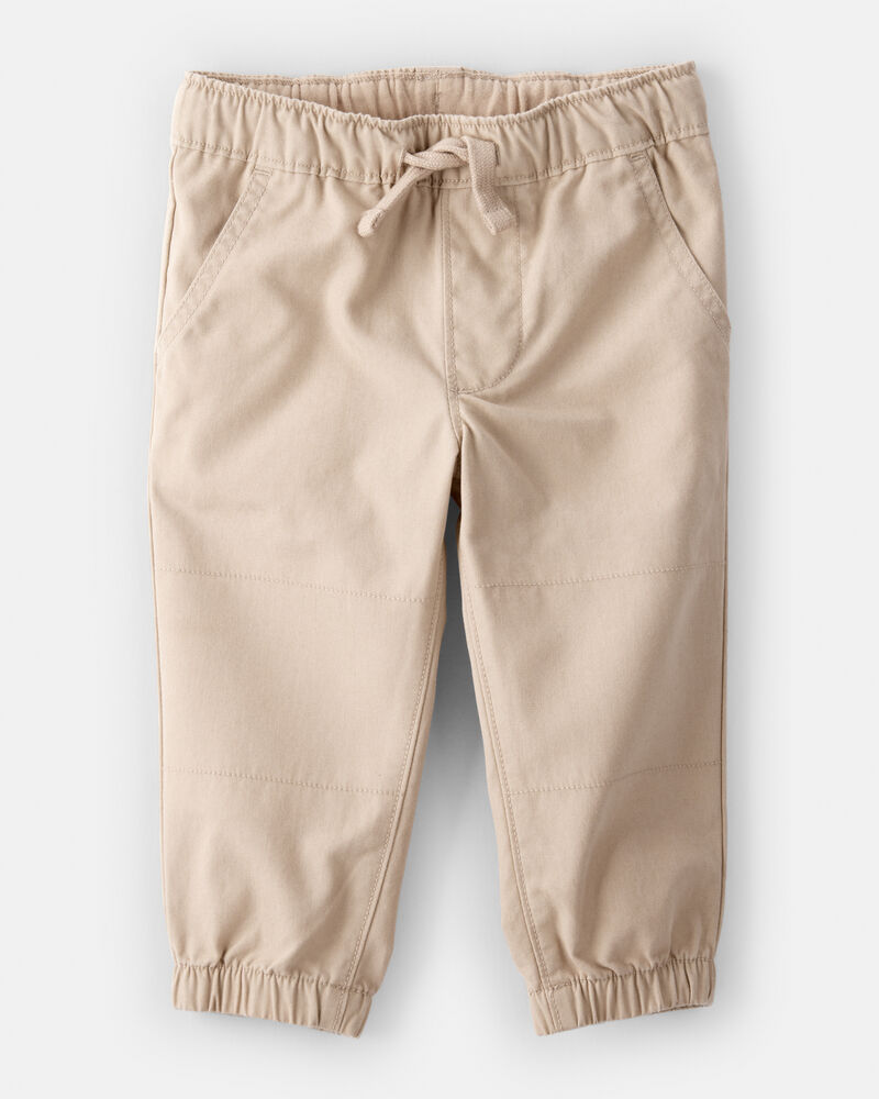 Baby Boy Cotton Pull-On Fashion Pants - Khaki, image 1 of 4 slides