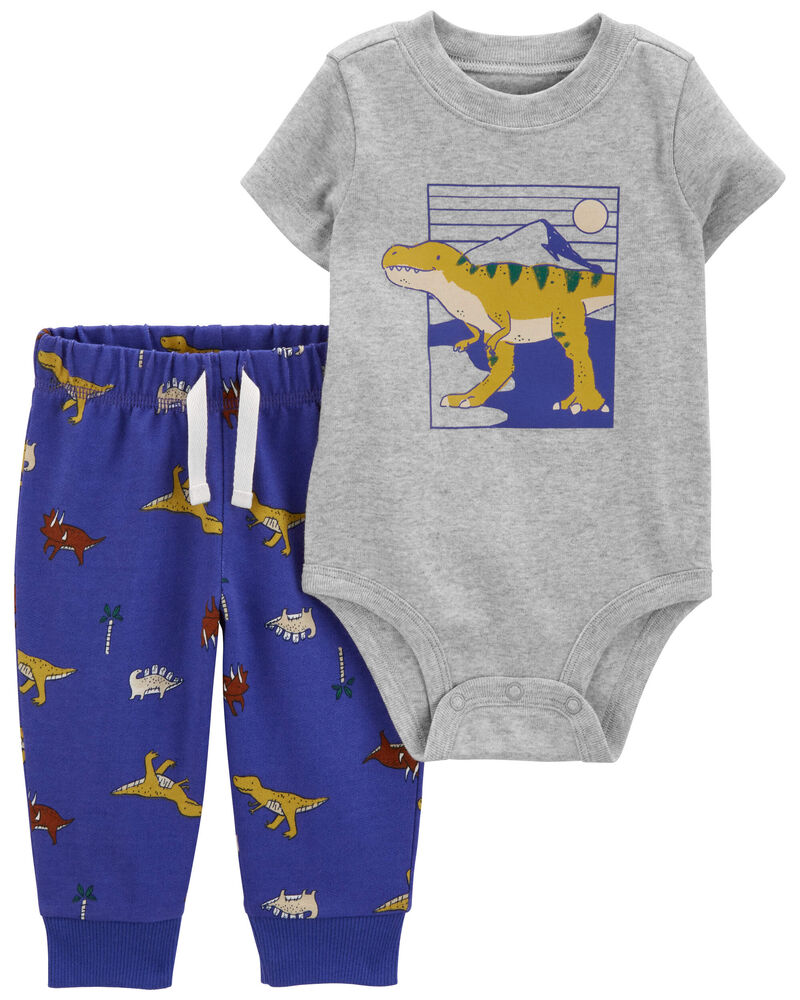 Baby 2-Piece Dinosaur Bodysuit Pant Set, image 1 of 3 slides