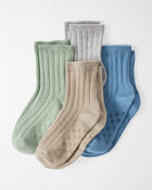 Toddler 4-Pack No-Slip Socks Made with Organic Cotton, image 1 of 2 slides