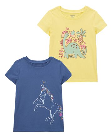 Toddler 2-Pack Unicorn & Dinosaur Graphic Tees, 