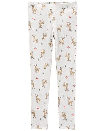 Kid Reindeer Stretch Leggings, 