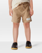 Toddler 2-Piece Striped Short-Sleeve Tee & Pull-On Shorts Set - Cream/Brown, image 7 of 8 slides