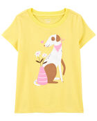 Toddler Dog and Flowers Graphic Tee, image 1 of 3 slides