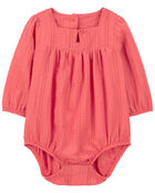 Baby Textured Long-Sleeve Bodysuit, image 1 of 2 slides