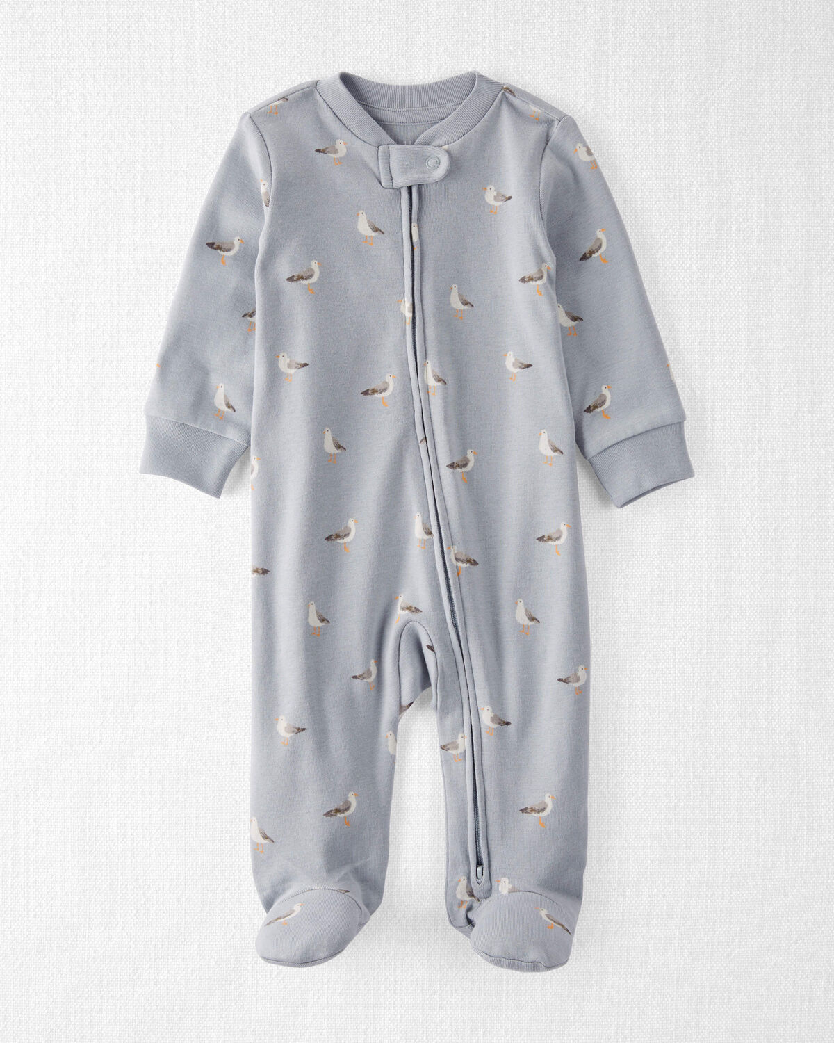 Seagull Print Baby Organic Cotton Sleep & Play Pajamas
