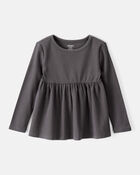 Toddler Girl Long-Sleeve Peplum Top - Black, image 1 of 3 slides