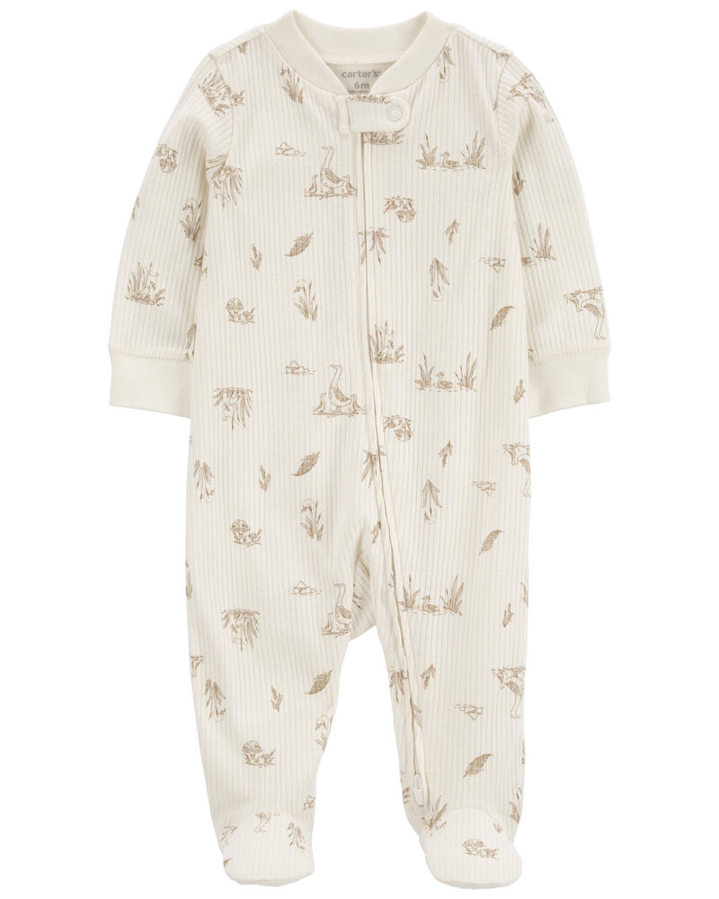 Baby Goose 2-Way Zip Thermal Sleep & Play Pajamas, image 1 of 2 slides