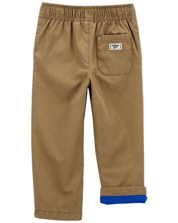 Toddler Jersey Lined Tapered Canvas Pants, 
