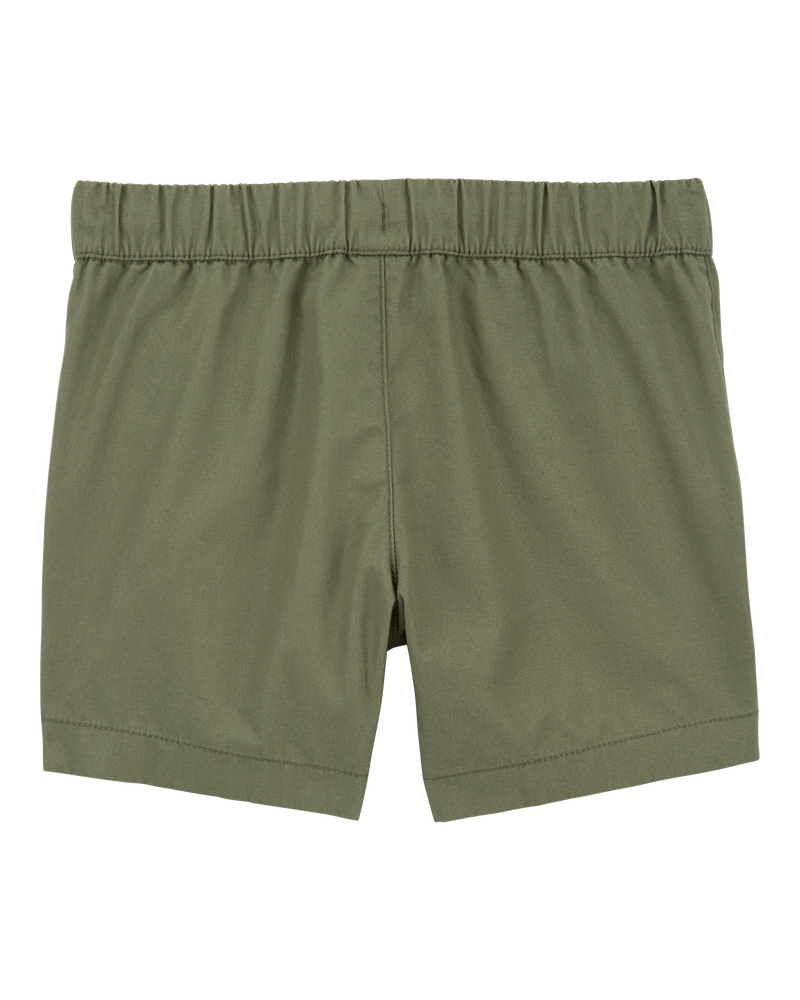 Baby Pull-On Poplin Shorts - Green, image 2 of 4 slides
