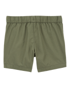 Baby Pull-On Poplin Shorts - Green, image 2 of 4 slides
