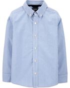 Kid  Long Sleeve Striped Button-Front Uniform Shirt, image 1 of 3 slides