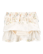 Baby 2-Piece Bunny Floral Skort Outfit Set - Blue/Ivory, image 2 of 4 slides