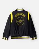Boys Pokémon Pikachu Long-Sleeve Bomber Fashion Jacket - Black/Yellow, image 2 of 5 slides