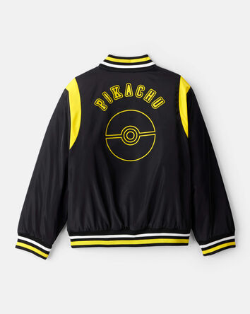 Boys Pokémon Pikachu Long-Sleeve Bomber Fashion Jacket - Black/Yellow, 