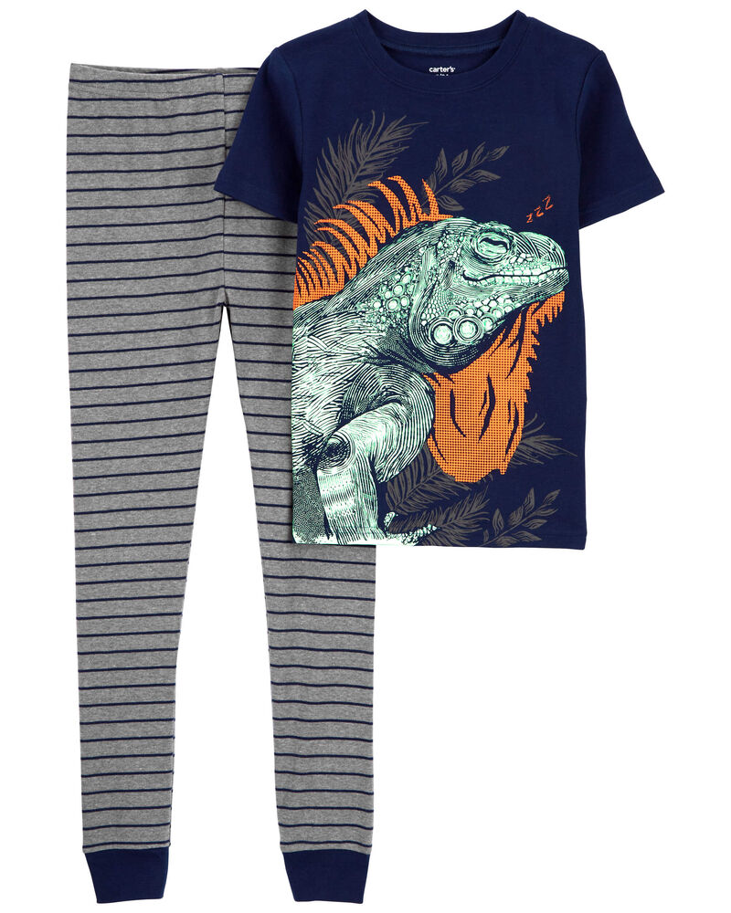 Kid 2-Piece Iguana Cotton Blend Pajamas, image 1 of 2 slides
