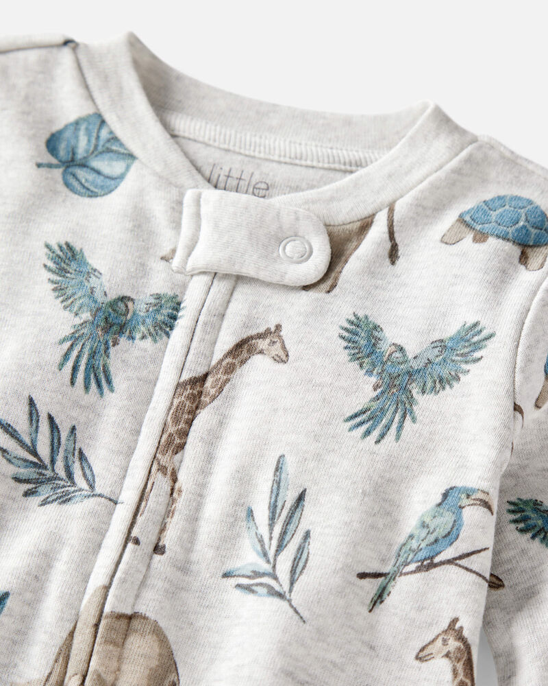 Baby Organic Cotton Safari-Print Sleep & Play Pajamas, image 2 of 4 slides