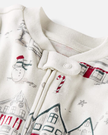 Organic Cotton Sleep & Play Pajamas in Christmas Village, 