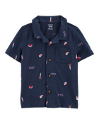 Toddler 4th Of July Icons Button-Down Shirt, image 1 of 3 slides