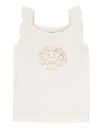 Toddler Seashell Flutter Tank - White, 