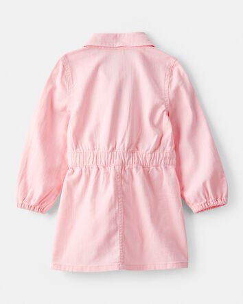 Toddler Girl Embroidered Cotton Long-Sleeve Dress - Pink, 