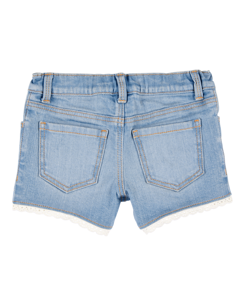 Baby Lace Hem Iconic Denim Short - Daytona Wash, image 2 of 4 slides