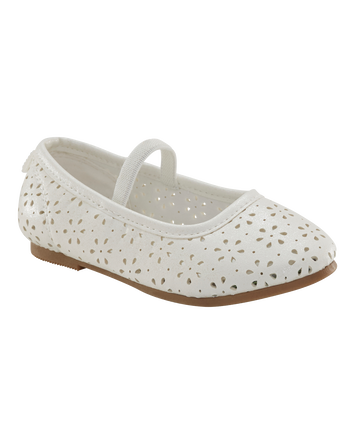 Toddler Floral Ballet Flats - White, 