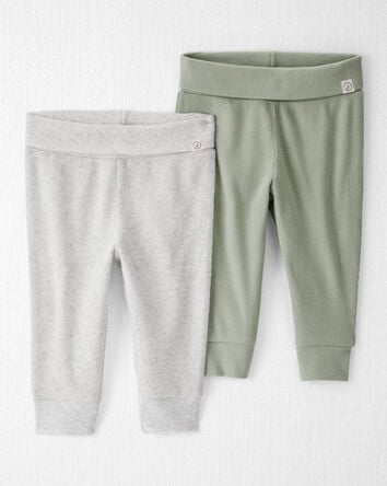 Baby Girl 2-Pack Organic Cotton Grow-With-Me Joggers, 