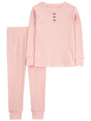 Pink - Toddler 2-Piece Drop Needle Pajamas