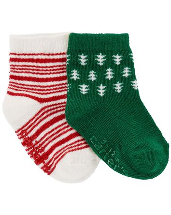 Baby 2-Pack Christmas Booties, 