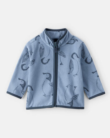 Baby Penguin Microfleece Zip-Up Jacket - Blue, 