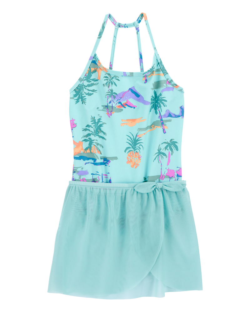 Kid  Tropical 1-Piece and Sarong Set, image 1 of 5 slides