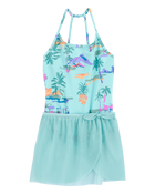 Kid  Tropical 1-Piece and Sarong Set, image 1 of 5 slides
