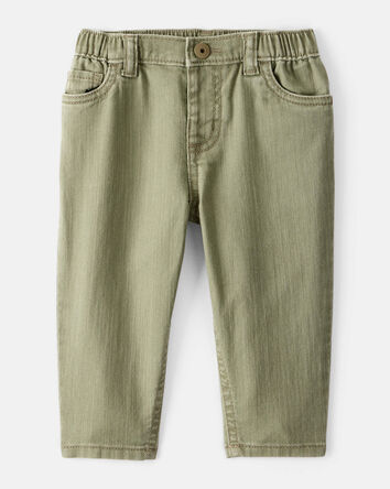 Baby Boy 100% Cotton Pull-On Fashion Pants - Green, 