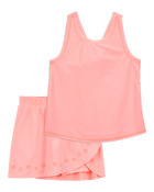 Kid Active Twist Tank & Wrap Skort Set - Coral, image 1 of 7 slides