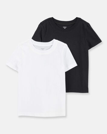 Boys 2-Pack Short-Sleeve Undershirts - Black/White, 